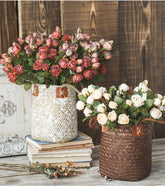 Handmade Weave Rattan Storage Basket Garden Flower Pots Indoor Planter Home Organizer Bag Decoration Supplies Wall Flower Basket