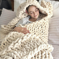 Large Soft Hand Chenille Knitted Blanket Thick Yarn Knitting Sofa Throw Blanket Winter Blankets Drop Shipping