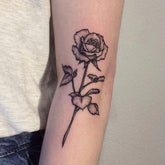 Waterproof Temporary Tattoo Sticker Sketch Black Rose Design Body Art Fake Tattoo Flash Tattoo Arm Leg Female Male