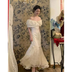 YICKYUE - Tea Break French Dresses Vintage Vintage Retro Dress Summer Appointment Minimalist First Love Fairy Vestido