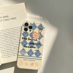 Original bear biscuit bunny cartoon lovely phone case for iphone 12 mini 13 11 pro max 7 8 plus x xr xs max cute shockproof capa