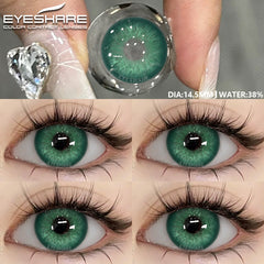 YICKYUE - 1pair Natural Eye Lenses Color Contact Lenses for Eyes Green Lenses Blue Eye Contact Lens Yearly Cosmetic Gray Pupils