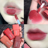 Yickyue 1pc Cute Ice Mist Velvet Lipgloss Matte Lipstick Long Lasting Silky Muddy Lip Gloss Non-stick Cup Nude Lip Makeup Tint Cosmetics