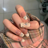 White Stars Handmade Press On Nails