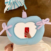 YICKYUE - Apple Cotton Makeup Mirrow Bathroom Korean Wall Hanging Mirror Home Bedroom Bathroom Irregular Makeup Mirror Decorative Mirror