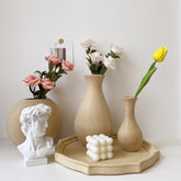 3/4Pcs Wood Vases Decor Nordic Art Flower Vase Retro Sawdust Plants Bottle Creative DIY Colored Painting Pot Wedding Decoration