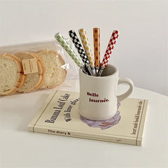 YICKYUE - Gift Retro Checkerboard Spoon