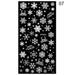 1Pcs 3D Nail Sticker Christmas iridescent Snowflake For Gold Silver Nail Art Stickers DIY Nail Art Decoration Decals
