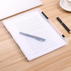 Clear Document Storage Box Stationery Organizer Folder Office Bill Storage Sorting Plastic Box 100 Sheets A4 Paper Capacity