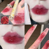 YICKYUE - Heart Shape Water-light Lipstick Lip Glaze Jelly Cherry Pink Lip Gloss Moisturising Long Lasting Lip Tint Korea Makeup Cosmetics