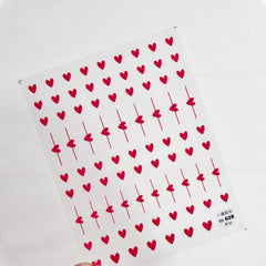 Black Red 3D Love Nail Stickers DIY Line Design Nail Art Decorations Nail Decals Design Adhesive Nail Accessories Manicure Tools