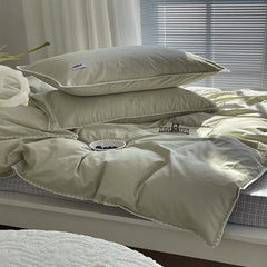 Yickyue Four-piece Girl Heart Pure Color Cotton Embroidered Quilt Set Sheet Apartment Bed Bed