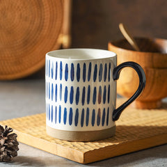 500ml Japanese Ceramic Coffee Mug Breakfast Oatmeal Milk Cup Hand-painted Office Water Cup With Handle Microwave Safe