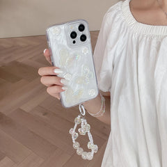 YICKYUE - 3D Butterfly Bracelet Phone Case For iPhone 16 15 14 13 12 11 Pro X XR XS Max 7 8 plus Soft TPU Shockproof Back Cover