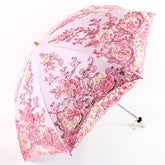 New Fashion Luxury Flower Umbrella Rain Women Dual Folding Double Layer Lace Up Parasol Luxury Brand High-end Wedding Umbrellas