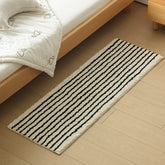 Long Tufting Stripe Bedroom Rug Bathrooom Mat Geometric Soft Fluffy Bathmat Bedside Carpet Floor Anti Slip Pad Chic Home Decor