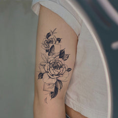 YICKYUE - 6/7pcs Disposable Sketch Drawings Temporary Tattoo Flowers Butterfly Dandelion Sticker Waterproof Body Art Daily Make Up