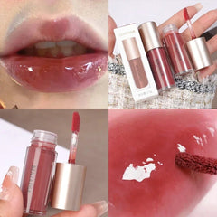 Yickyue 6 Colors Mirror Dyeing Lip Gloss Moisturizer Liquid Lipstick Waterproof Long Lasting Brown Red Lip Tint Korean Makeup Cosmetic