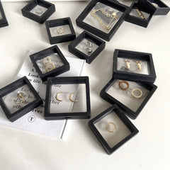 Acrylic Transparent Jewelry Box Earrings Jewelry Storage Jewelry Display Frame Sealed Anti-Oxidation Film Suspension Box Storage