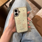 YICKYUE - Korean Ins Black Love Heart Cartoon Cute Bear Silver Edge Phone Case for iPhone 16 15 14 13 Pro Max Back Cover Fund