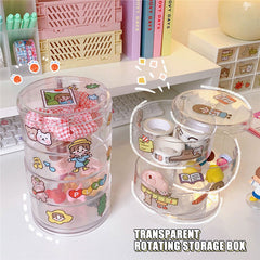 W&G Ins Transparent Multi-layer Rotating Storage Box Cosmetic Jewelry Desktop Storage Box Dustproof Jewelry Storage Rack