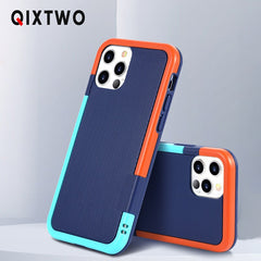 Luxury Contrast Color Ribbed Antiskid Phone Case For iPhone 11 12 Pro Max Mini X Xs XR 7 8 Plus SE 2 Silicone Shockproof Cover