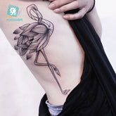 Waterproof Temporary Tattoo Sticker 3D Ink Flamingo Design Body Art Fake Tattoo Flash Tattoo Back Female Male
