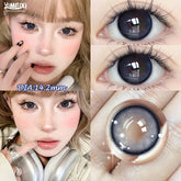 YICKYUE - 2pcs Contact Lenses for Eyes Natural Beauty Pupil with Myopia Prescription Blue Lenses Soft Round Lens Color Cosmetics