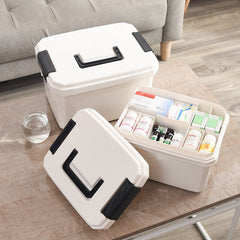 Portable Medicine Storage Box Multi-Part Layer First-Aid Kit Plastic Medicine Cabinet Hospital Medical Storage Container