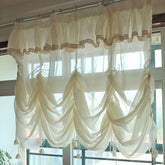 YICKYUE - Princess wind balloon curtain water wave tila curtain for bay window balcony living room decoration W260cmxH240cm