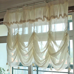 YICKYUE - Princess wind balloon curtain water wave tila curtain for bay window balcony living room decoration W260cmxH240cm