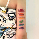 Waterproof Temporary Tattoo Sticker Cute Rainbow Color English Design Body Art Fake Tattoo Flash Tattoo Arm Leg Female Male
