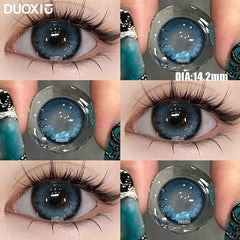YICKYUE - 2pcs Color Contact Lenses With Myopia Diopter-0.00~ -8.00 Blue Nature Beauty Pupil Makeup Green Eye Free Shipping