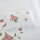 Cilected 100% Cotton White Embroidered Pillowcase Ins Princess Style Lotus Leaf Lace Pillow Core Cover Cushion Cover Decoration