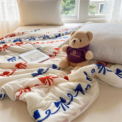 YICKYUE - Printing Quilted Summer Cool Quilt Comforter Air Conditioning Skin-friendly Blankets Washed Cotton Home Ice Cooling Thin Quilts