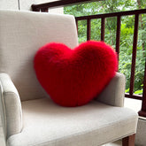 YICKYUE - Heart Shape Throw Pillow Sofa Car Stuffed Seat Cushion Double-sided Imitation Fox Fur Plush Cushion Home Decor Waist Cushions