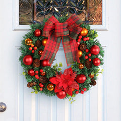 YICKYUE - New Creative Red Bow Decoration Christmas Ball Wreath Christmas Wreath Shopping Mall Window Christmas Decoration Pendant Props