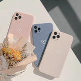 Yickyue 3 colors Line heart soft silicone Non-slip pink candy love phone case for iphone 13 pro max 12 mini 11 8 7 plus x xr xsmax cover