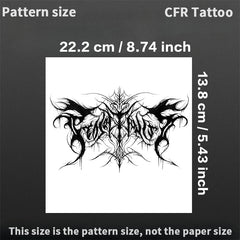 YICKYUE - Domineering Full Back Dark Gothic Herbal Juice Tattoo Sticker Tattoos Temporary Waterproof Art Fake Tattoos Festival Accessories