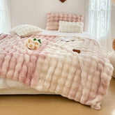 Yickyue New Tuscan Imitation Fur Autumn Winter Warm Blankets for Bed High-quality Soft Fluffy Sofa Blanket Warmth Sleep Blankets Double