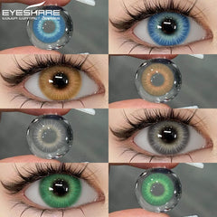 YICKYUE - 1Pair Colored Contact Lenses for Eyes Fast Delivery Brown Lenses Gray Pupils Lens Green Eye Lenses Blue Eye Lens Yearly