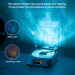 YICKYUE - Mini Retro White Noise Bluetooth-compatible Speaker Portable Sleep Aid Vinyl Record Player Subwoofer With Light Support TF Card