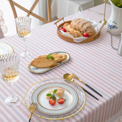 YICKYUE - Sweet Yarn Pink Tablecloth with Lace for Table, Home Party Desk Cover, Dining Table Decoration Accessories, High Quality