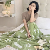 Yickyue Winter Warm Blankets Thickened Tuff Cashmere Lamb Blanket Quilt Double Sided Plush Cover Blankets Simple Solid Color Blanket