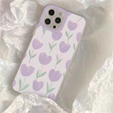 cute tulip flowers phone case for iphone 11 13 pro max 12 mini camera protect silicone cover for iphone 7 plus 8 xr xs x se