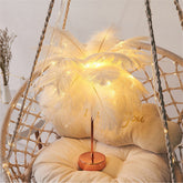 Yickyue LED Feather Light Fairy Table Lamp Adjustable Warm White Table Lamp Night Light For Home Decor Desktop