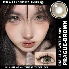 YICKYUE - 1Pair New Color Contact Lenses for Eyes Purple Lenses Gray Pupils Lens Brown Eye Lens Yearly Cosmetic Blue Eye Contacts