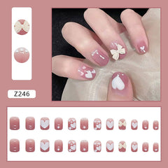 24pcs Coffin False Nails Starry Sky With Rhinestones Designs Ballerina Fake Nail Tips Press On Artificial Full Cover Manicure