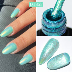 YICKYUE - MEET ACROSS 7ml Glitter Shimmer Gel Nail Polish Sparkling Dreamcolor Soak Off UV Gel Nail Supplies For Nails Art DIY Vernis