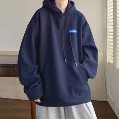 YICKYUE - Autumn Winter Spring Solid Versatile Sports Hoodie Casual Men's Loose Tess Sporty Cool Boys Soft Preppy Style School Student